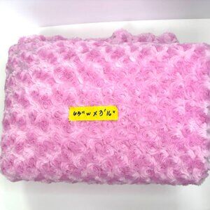 Gorgeous Soft Rosebud Minky Fabric Pink Swirl Fur 3+ Yards 63" Wide
